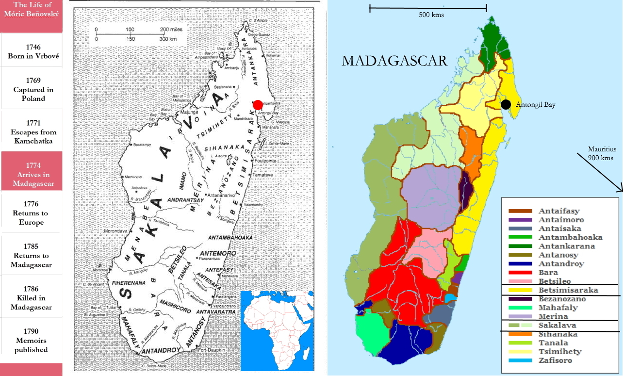 A map of Madagascar in the 18C
